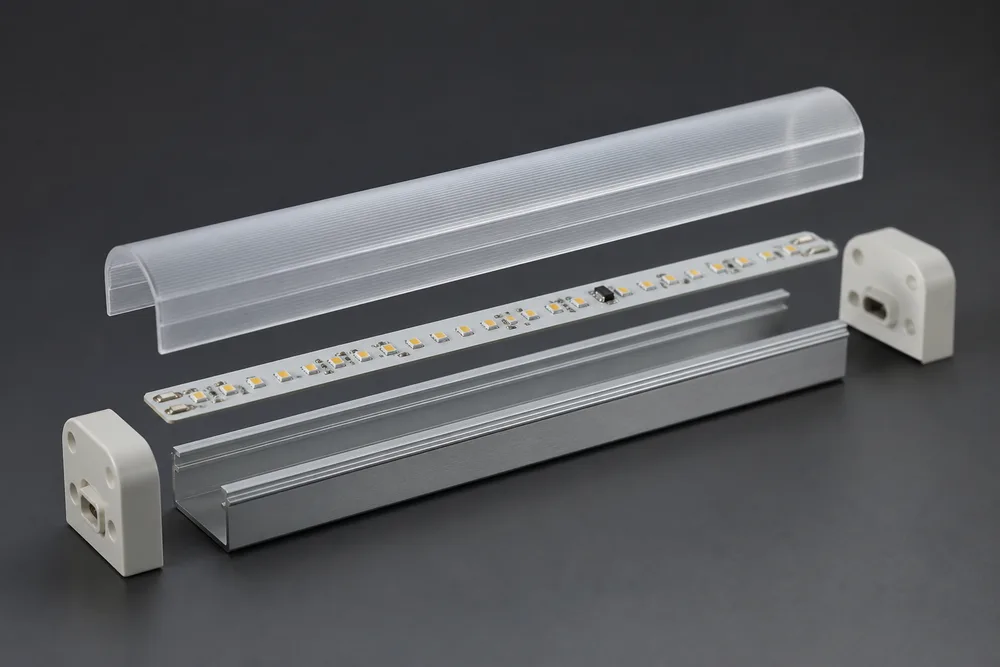 2026 年の OEM 照明アセンブリ用 PC カバーおよび 6063 アルミニウム ベース付き LED T10 チューブ ハウジング
